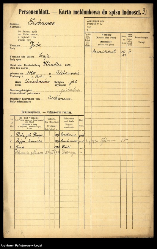 image.from.unit.number "[Spis ludności Łodzi] Fiszerman - Flaszek"