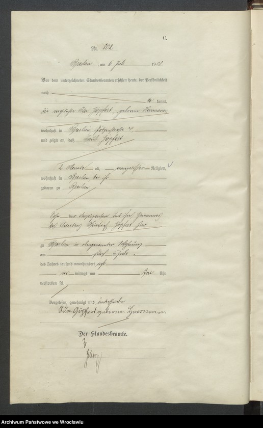 image.from.unit.number "Sterbe-Haupt-Register Breslau IV 1908 Band 3"