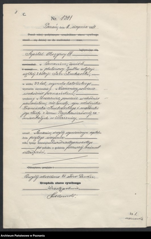 Obraz 10 z jednostki "Księga miejscowa zgonów tom III [Rejestr główny zgonów]"