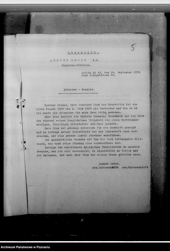 Obraz 9 z jednostki "Hinz, Johannes - komisarz obwodowy"