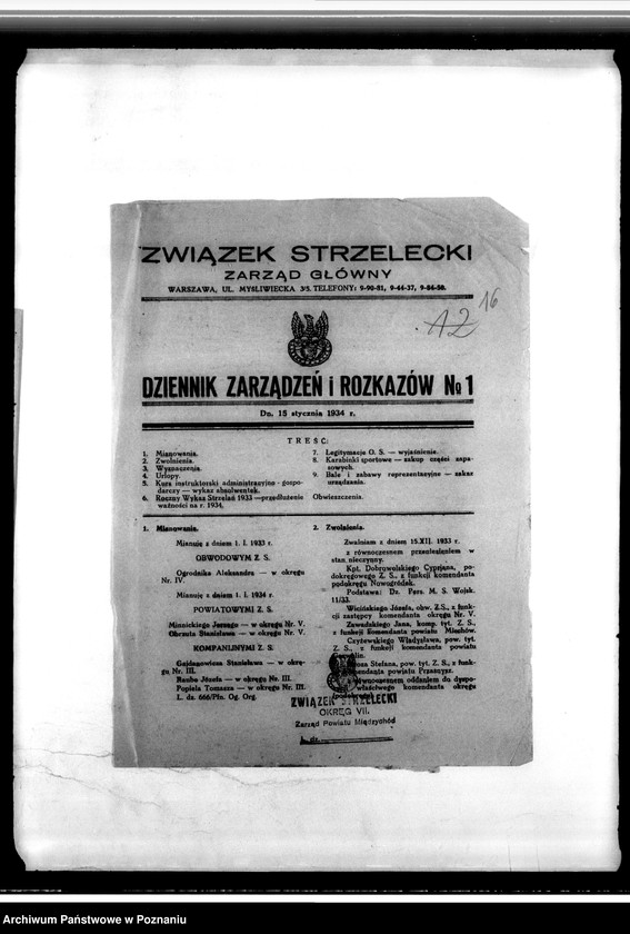 Obraz 20 z jednostki "Okólniki, zarządzenia, protokoły, rozkazy, sprawozdania, korespondencja, Komendy Powiatowe w Międzychodzie, Koninie i Wolsztynie"