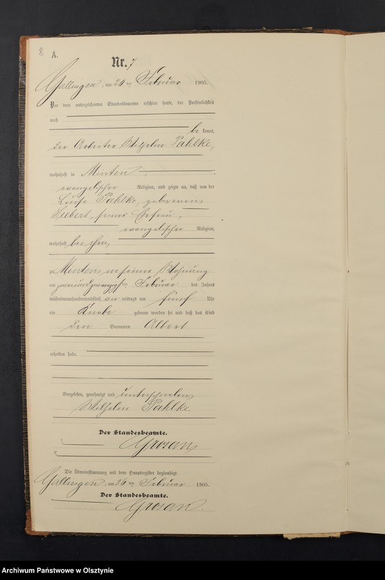 Obraz 11 z jednostki "Geburts-Neben-Register Nr 1 - 43"