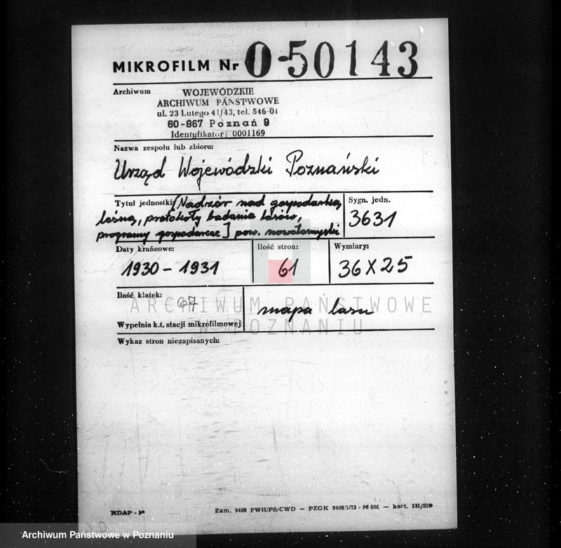 Obraz 2 z jednostki "/Nadzór nad gospodarką leśną/ protokoły badania lasów, programy gospodarcze powiat nowotomyski"