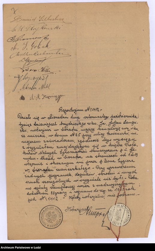 Obraz 10 z jednostki "Żydowskie Stowarzyszenie Dobroczynności "Komitet Ratunkowy" w Sieradzu"