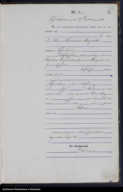 image.from.unit.number "Geburts-Haupt-Register Nr 1 - 78"