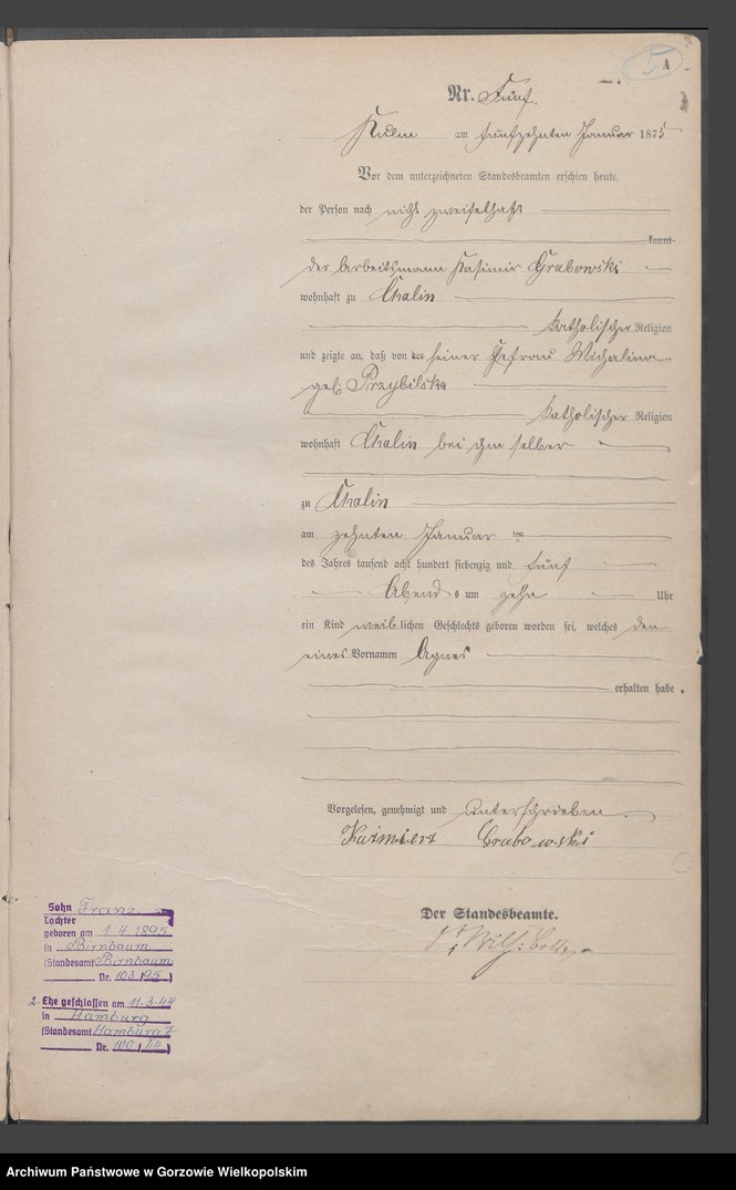Obraz 8 z jednostki "Geburts Register"