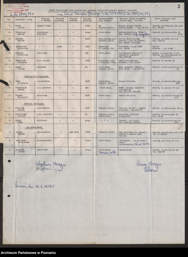 Obraz 11 z jednostki "Wykaz członków Prezydium Zarządu Okręgu Związku Bojowników o Wolność i Demokrację w Poznaniu."