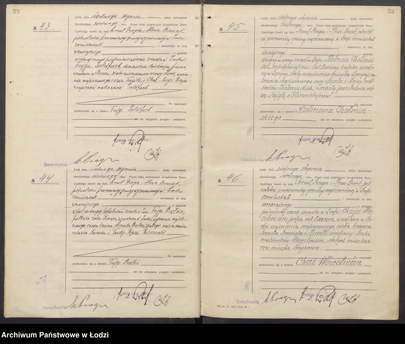 Obraz 14 z jednostki "Akta zgonów od numeru 1 do numeru 999"