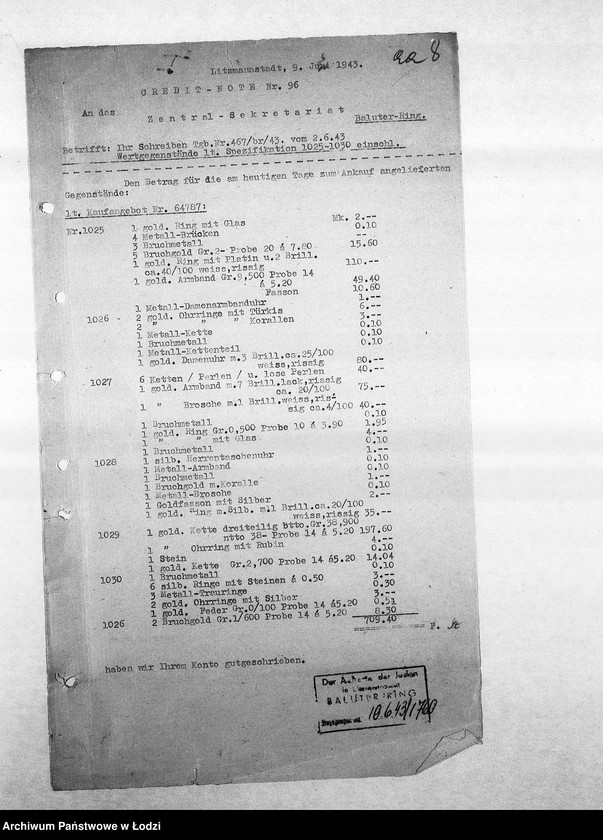 Obraz 11 z jednostki "[Korespondencja PSŻ z wydziałami i resortami getta w różnych sprawach]"