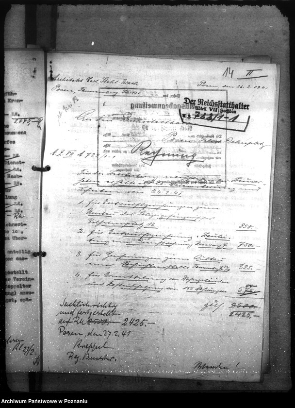 Obraz 19 z jednostki "Dienstwohnug für den Polizeipräsidenten. Entlausungsanstalten. Ausbau der Befehlstellen der Polizei"