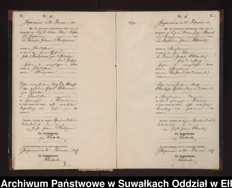 image.from.unit.number "Sterbe-Neben-Register des Preussischen Standes-Amtes Stasswinnen Kreis Loetzen"