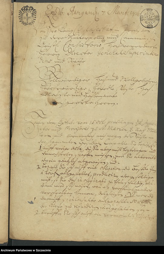 image.from.unit.number "Regierungsrat Laurens und Rat Johann Müller gegen die Vorsteher der Marienkirche zu Stargard wegen der Kirchenstühle des Gregor Peßke"