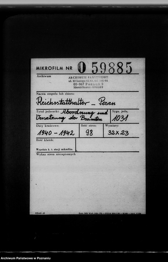 Obraz 2 z jednostki "Abordnung und Versetzung der Beamten"