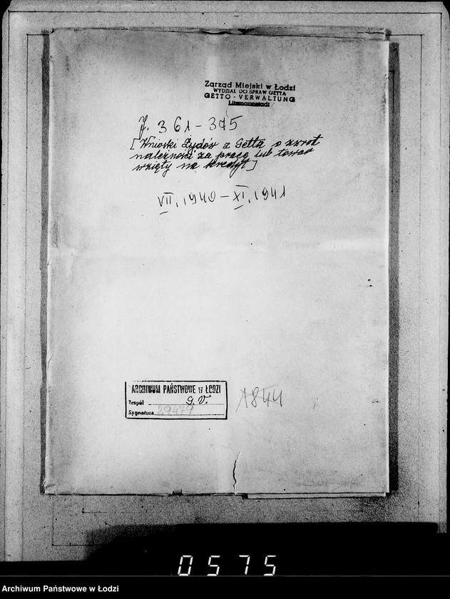 Obraz 4 z jednostki "J.361-375 [Wnioski Żydów z Getta o zwrot należności za pracę lub towar wzięty na kredyt]"