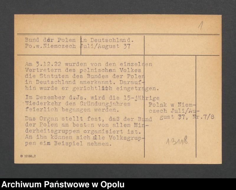 Obraz 3 z jednostki "Bund der Polen in Deutschland Juli/August 37"