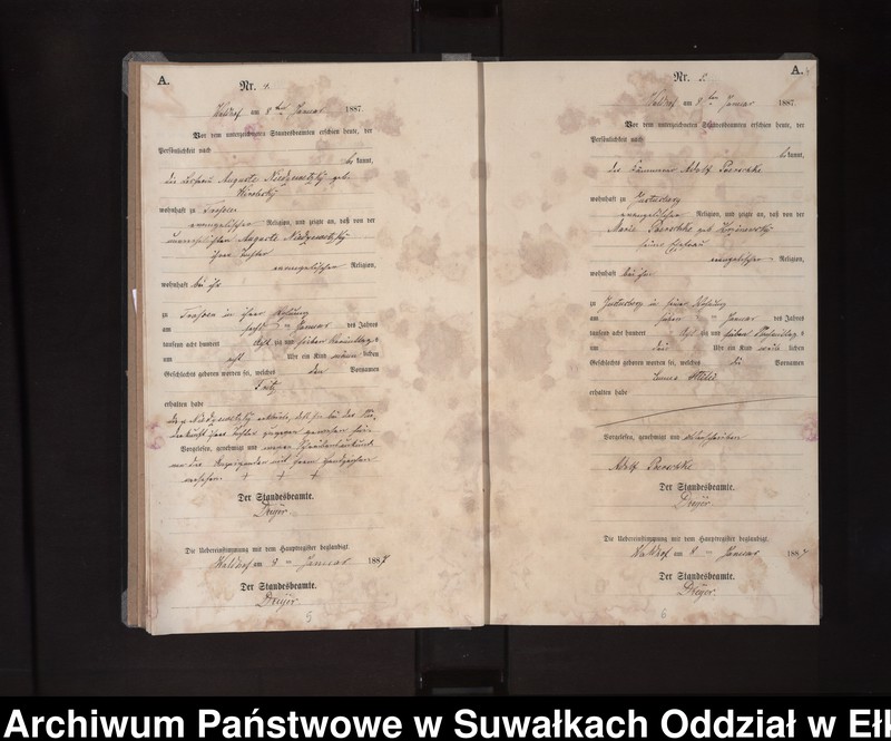 image.from.unit.number "Geburts-Neben-Register des Königlichen Preussischen Standes-Amtes Orlen Kreis Loetzen"