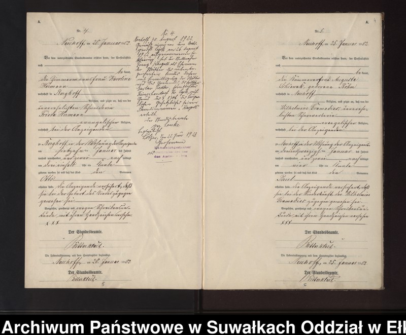 image.from.unit.number "Geburts-Neben-Register des Preussischen Standes-Amtes Neuhoff Kreis Loetzen"