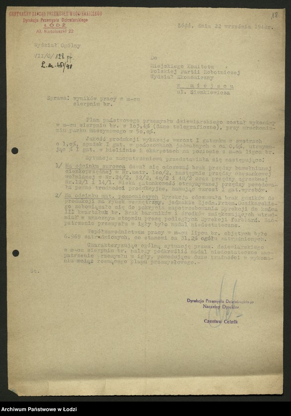Obraz 19 z jednostki "Dyrekcja Przemysłu Dziewiarskiego; sprawozdania [z działalności]"