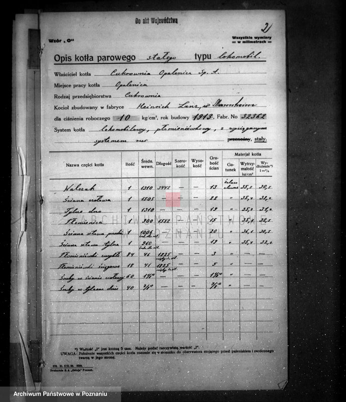 Obraz 6 z jednostki "Cukrownia w Opalenicy Spółka Akcyjna nr woj. kotła 6556"