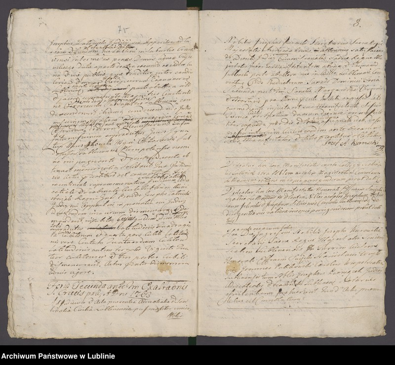 Obraz 10 z jednostki "Acta iudicii advocatialis et scabinalis civitatis SRM Lublinensis donationum, inscriptionum, roborationum, cessionum, oblatarum, relationum, manifestationum ac aliarum"