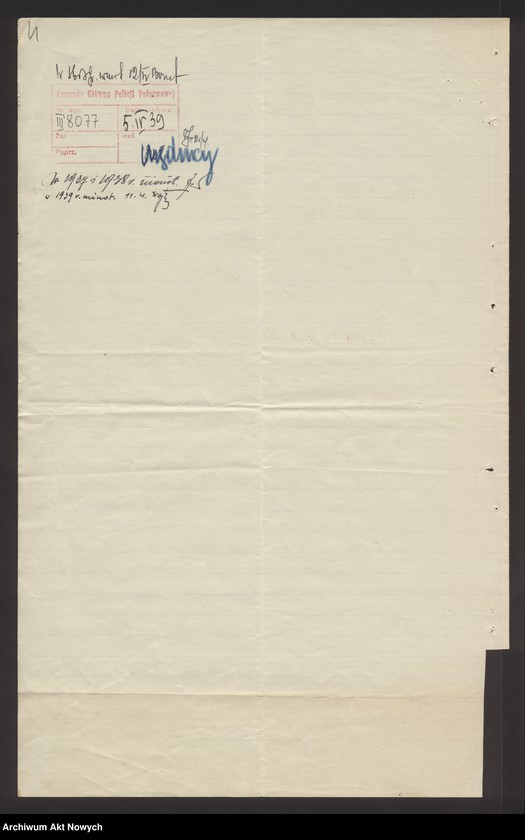 image.from.unit.number "Przyjęcie do służby w Policji Państwowej Stanisława Skuzińskiego. Korespondencja."