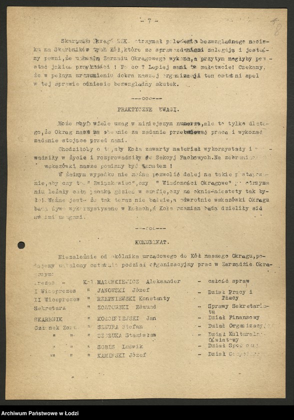 Obraz 9 z jednostki "Związek Zawodowy Pracowników Kolejowych; raporty, zobowiązania, [biuletyny związkowe]"