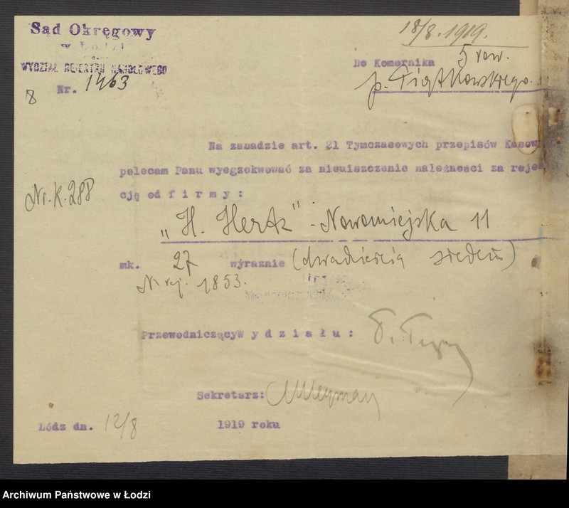 Obraz 10 z jednostki "Herszel Hertz- skład manufaktury"