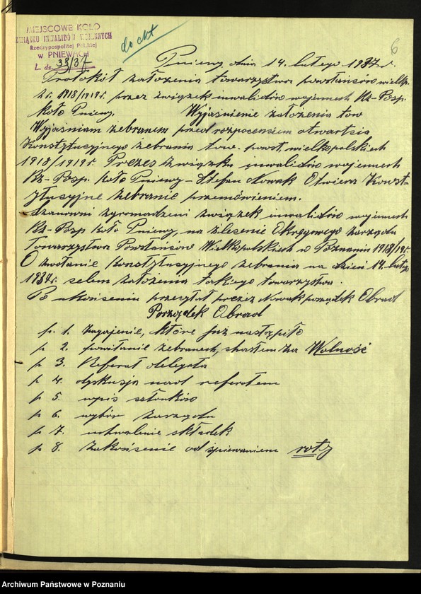 Obraz 9 z jednostki "Pniewy, powiat Szamotuły - akta koła."