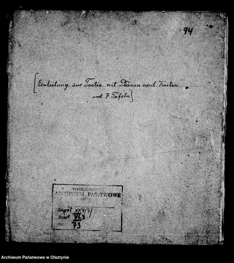 image.from.unit.number "/Einleitung zur Taktik mit Plänen. Karten und 7 Tafeln/"