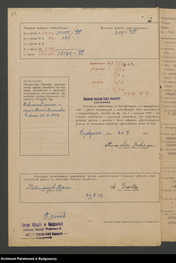 image.from.unit.number "Kwestionariusz dotyczący rejestracji szkód wojennych, nr 121-180"