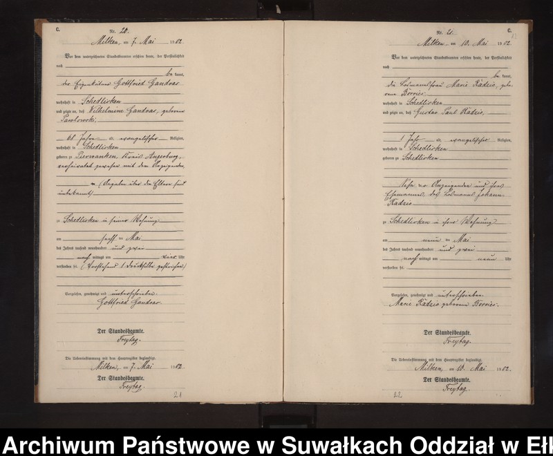 image.from.unit.number "Sterbe-Neben-Register des Preussischen Standes-Amtes Stasswinnen Kreis Lötzen"