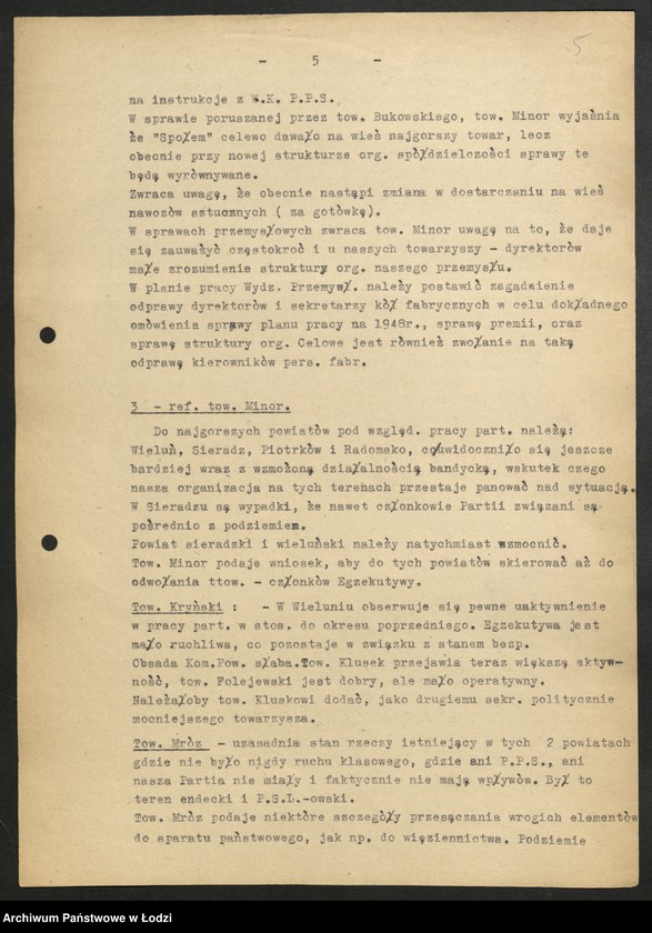 Obraz 6 z jednostki "Egzekutywa [protokóły z posiedzeń]"