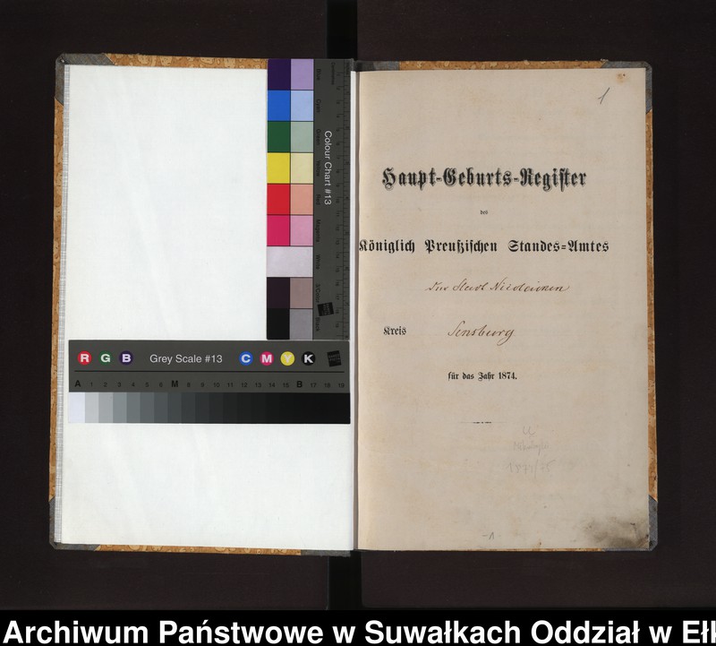 Obraz z jednostki "Haupt-Geburts-Register des Königlich Preussischen Standes-Amtes der Stadt Nicolaiken Kreis Sensburg"