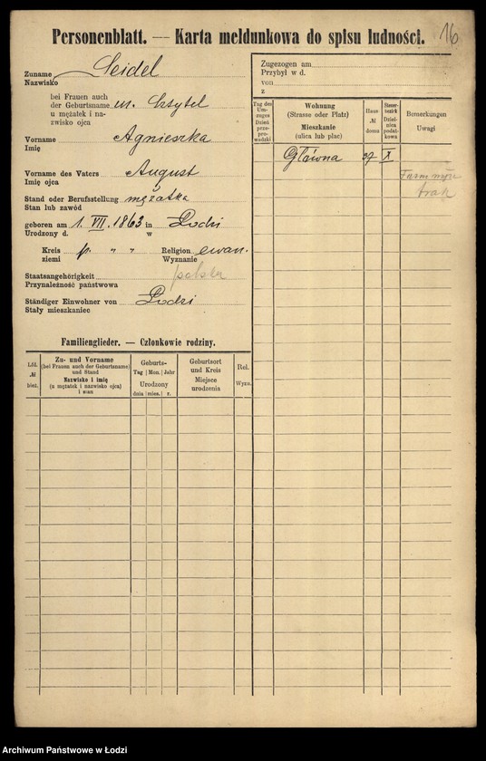 Obraz 18 z jednostki "[Spis ludności Łodzi] Zajdel - Zajderman"