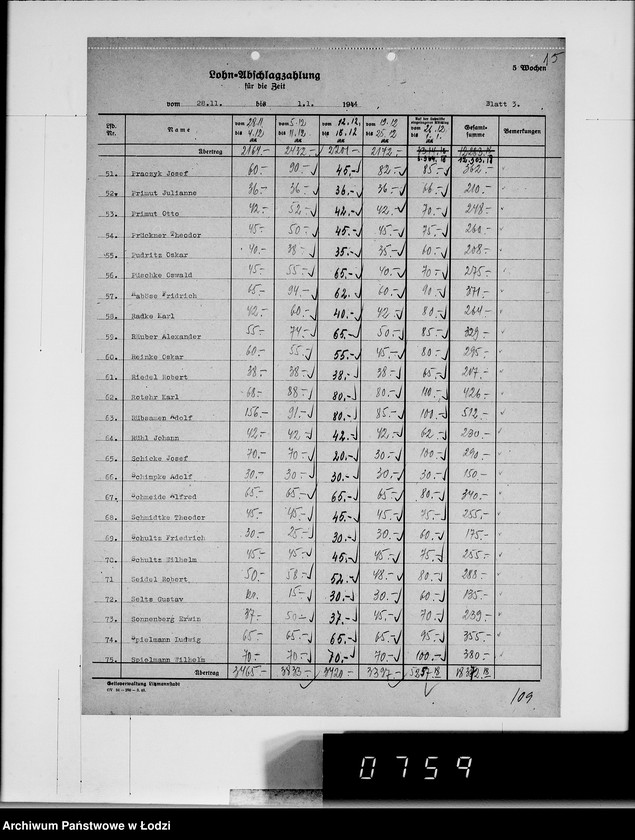 Obraz 19 z jednostki "Abschlag-Listen"