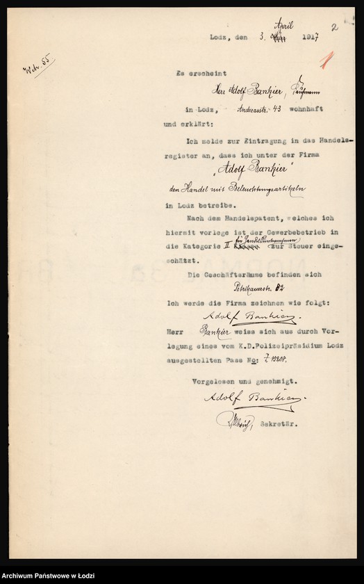 Obraz z jednostki "Adolf Bankier"