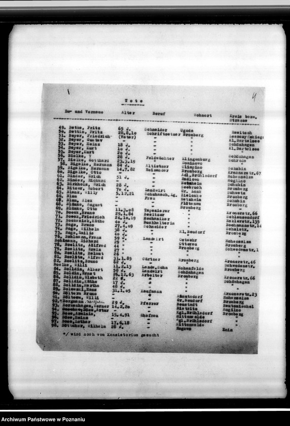 Obraz 8 z jednostki "Spisy zmarłych i zaginionych w 1939 roku miejscowych Niemców"