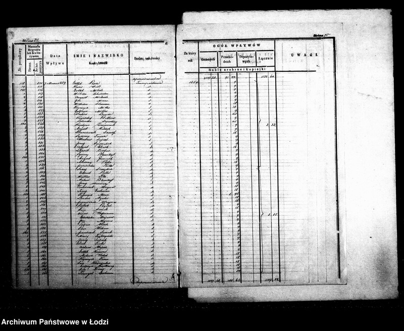 Obraz 18 z jednostki "Dziennik przychodu i wydatku wszelkich funduszów kasy ekonomicznej m. Łodzi na r. 1859"