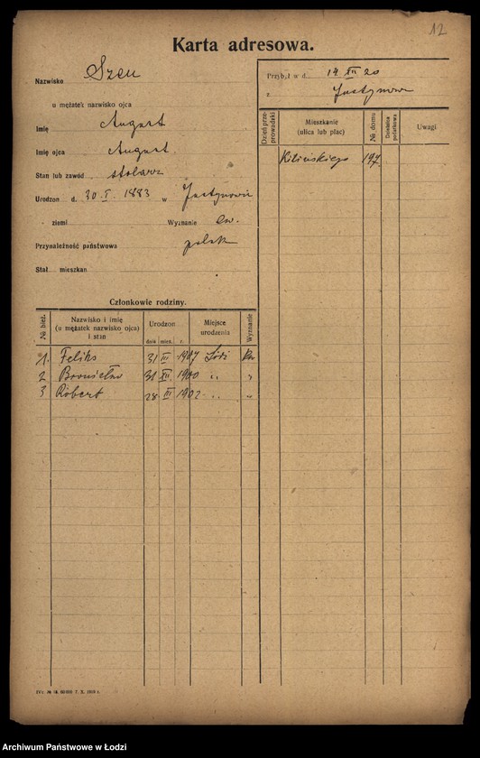 Obraz 14 z jednostki "[Spis ludności Łodzi] Szen-Szenfeld"