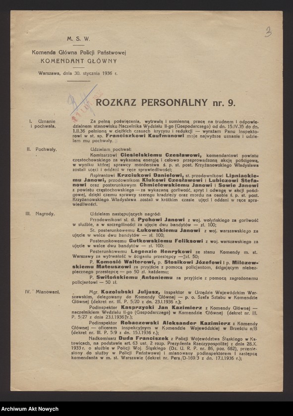 image.from.unit.number "Rozkazy personalne Komendanta Głównego Policji Państwowej"
