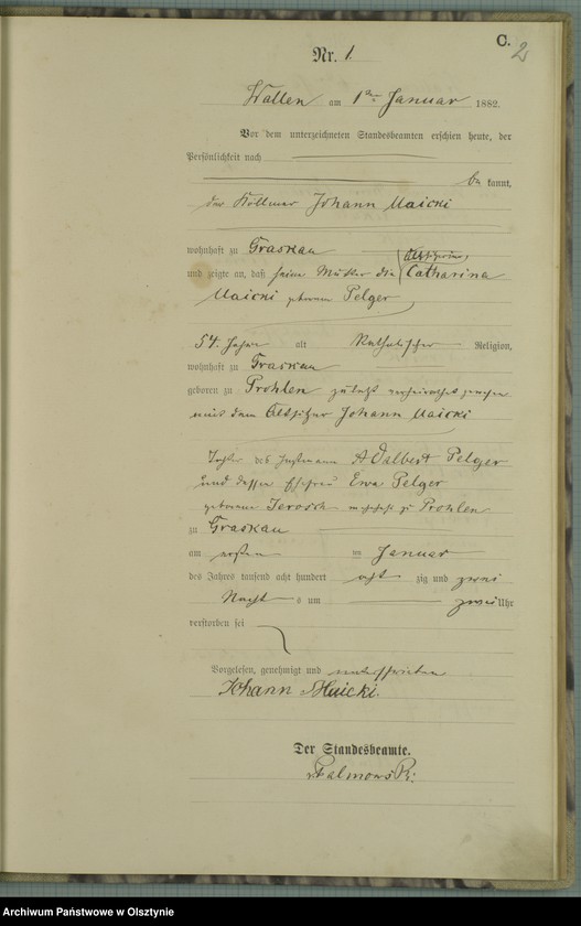image.from.unit.number "Sterbe-Haupt-Register Nr 1 - 45"