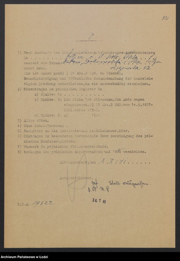 Obraz 14 z jednostki "Antoni Dobrowolski i S-ka- prowadzenie detalicznego handlu win i wódek"