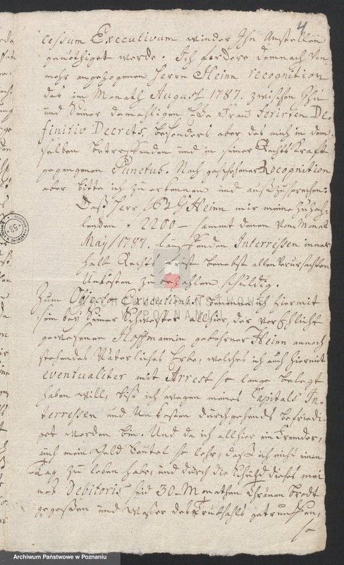 Obraz 6 z jednostki "Acta judicialia in Schuldsachen Samuel Gottlieb Abitz entgegen Beniamin Gottlob Hein eine Anforderung von 2200 fl. Kapital anbetreffend verhandelt vor denen löbl. Stadtgerichten Lissa; język niemiecki"