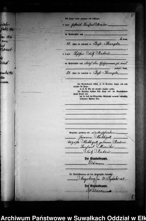 image.from.unit.number "Heirats-Neben-Register des Preussischen Standes-Amtes Gross Strengeln Kreis Angerburg"