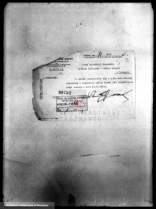 Obraz 7 z jednostki "Korespondencja (w sprawie zadłużenia gospodarstw rolnych z tytułu należności Funduszu Obrotowego Reformy Rolnej) z Państwowym Bankiem Rolnym"