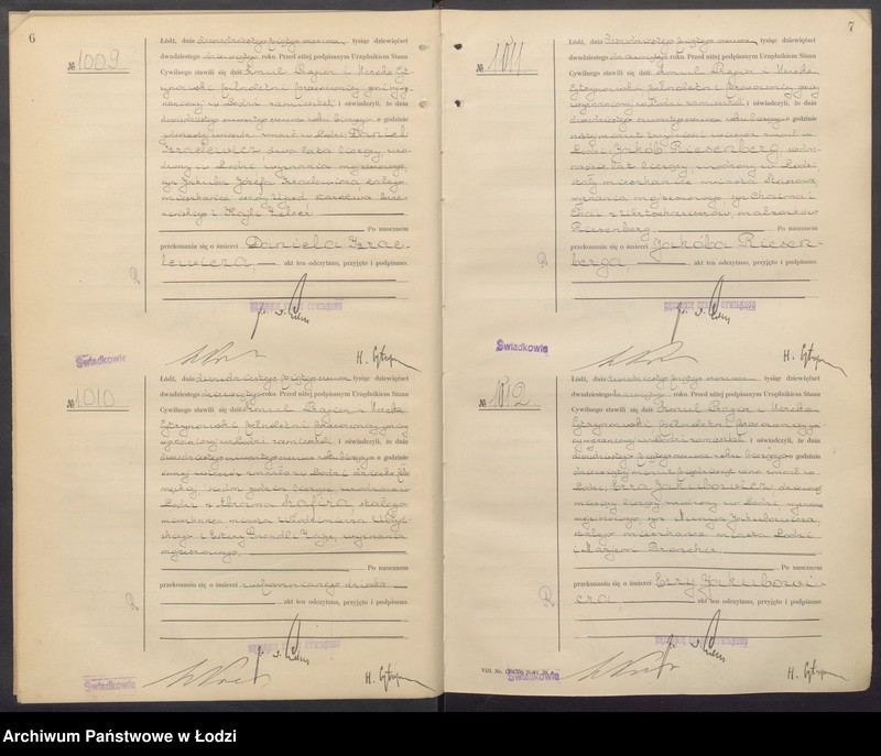 Obraz 6 z jednostki "Akta zgonów od numeru 999 do numeru 1969"
