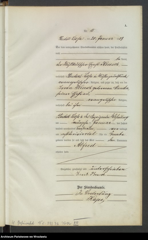 image.from.unit.number "Księga urodzeń Leśnica (Deutsch Lissa) 1909"