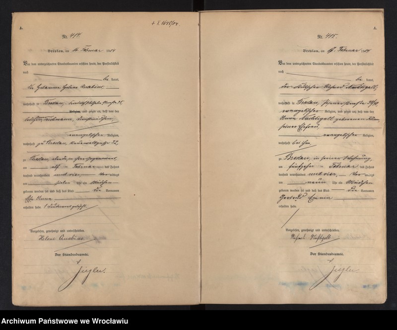 image.from.unit.number "Geburts-Haupt-Register Breslau I 1904 Band 2"