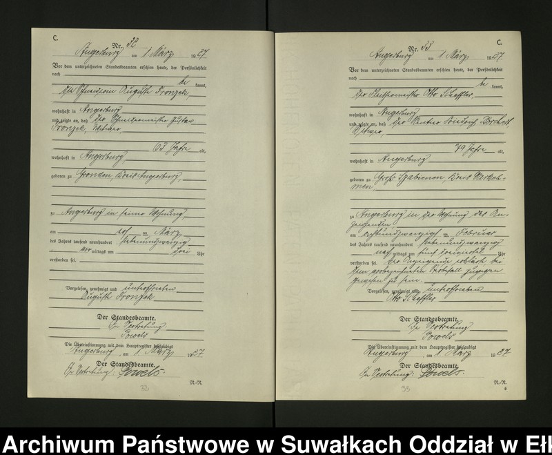 image.from.unit.number "C2. Sterbe = Register (Neben = Register) Standesamt Angerburg einschl. d. Standesamtsbez. Gr. Strengeln, Kehlen und Prinowen]"