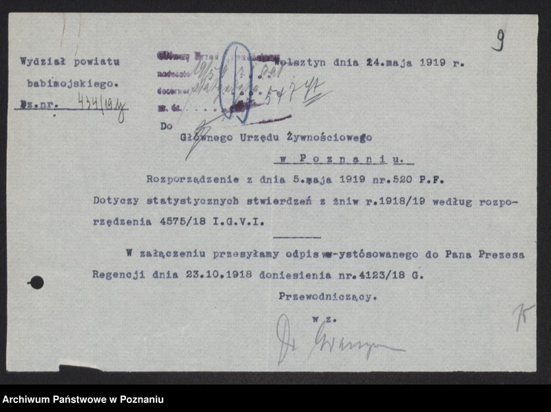 Obraz 10 z jednostki "[Statystyka zasiewów] - wykazy powiatowe"